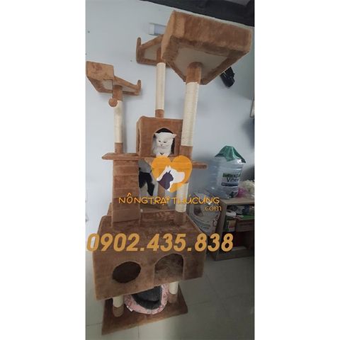  Cat Tree - Nhà Cây Cho Mèo Kèm Trụ Cào Móng - Mã LZ0148 (70 x 60 x 185cm) 