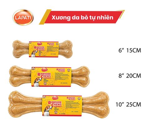  Xương Gặm Da Bò Tự Nhiên Cho Chó Lapati Inu Fonti Giúp Sạch Răng, Tăng Cơ Hàm 