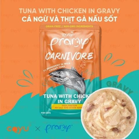  Pate Cao Cấp Tại Thái Pramy Carnivore Giàu Đạm Cho Mèo - 70Gr 