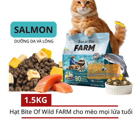  Hạt Cho Mèo Mọi Lứa Tuổi Bite Of Wild Farm Không Ngũ Cốc, Giàu Đạm - 1.5KG 