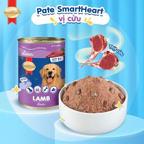  Pate Chó Lớn SmartHeart Lon 400g - Nhiều Vị 
