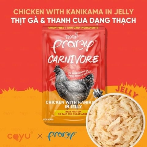  Pate Cao Cấp Tại Thái Pramy Carnivore Giàu Đạm Cho Mèo - 70Gr 