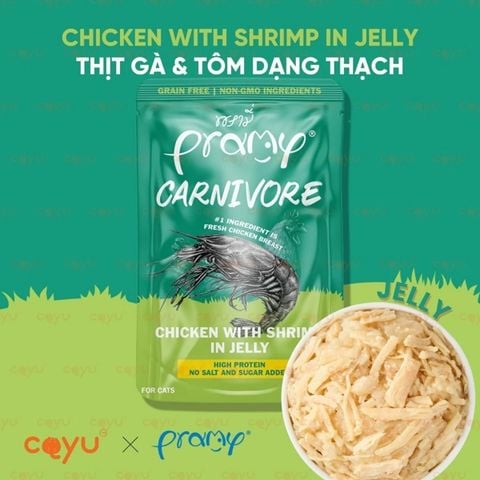  Pate Cao Cấp Tại Thái Pramy Carnivore Giàu Đạm Cho Mèo - 70Gr 