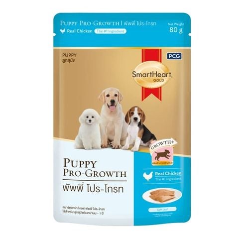  Pate SmartHeart Gold Puppy Pro-Growth Cho Chó Con (Vị Gà Loaf) - 80g 