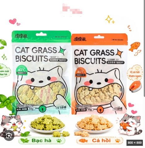  Snack Bánh Cá Cỏ Mèo Taotao Pet 50g 