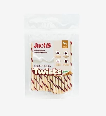  Snack Que Xoắn Jireho Twists - Vị Thịt Gà & Sữa 110g 