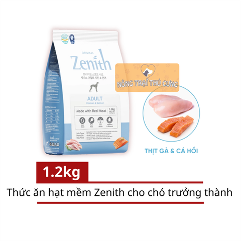  Hạt mềm Chó Lớn ZENITH ADULT - Vị Thịt Gà & Cá Hồi - 1.2KG 