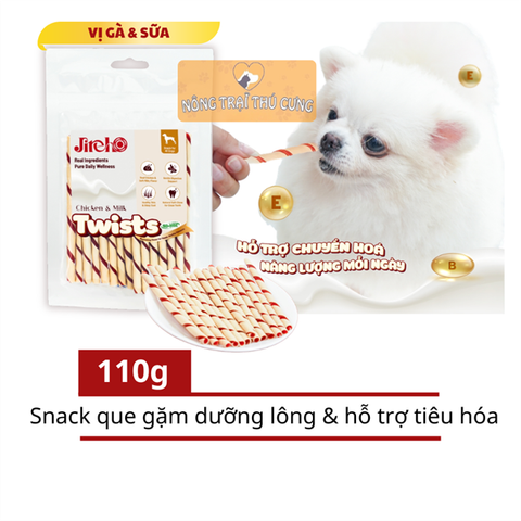  Snack Que Xoắn Jireho Twists - Vị Thịt Gà & Sữa 110g 