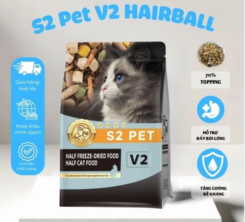  Hạt Siêu Topping Cho Mèo Mọi Lứa Tuổi S2 PET V2 - Hairball 