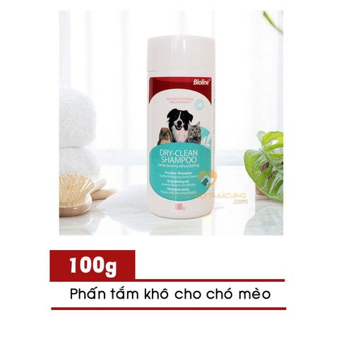  Phấn Tắm Khô Cho Chó Mèo Bioline – 100gr 