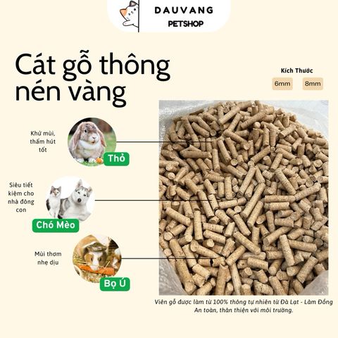  [Bao 10kg] Cát Vệ Sinh Gỗ Thông Cho Mèo, Thỏ, Hamster 