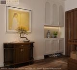  Tủ Console Gỗ Tự Nhiên Dáng Bán Nguyệt Phong Cách Việt Đương Đại C008 