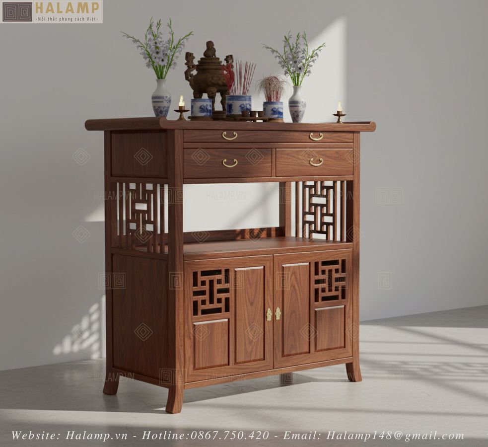  Mẫu tủ thờ cho chung cư Halamp BTV002 