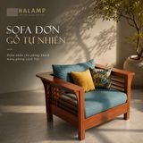  Sofa gỗ Việt hiện đại cho phòng khách rộng Halamp SF031 