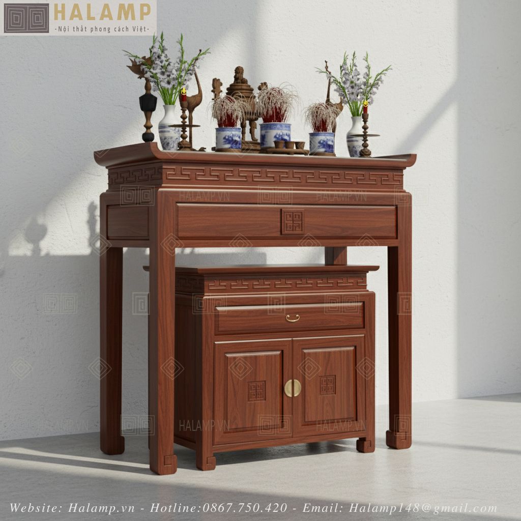  Mẫu bàn thờ đứng nhỏ gọn Halamp BTV006 