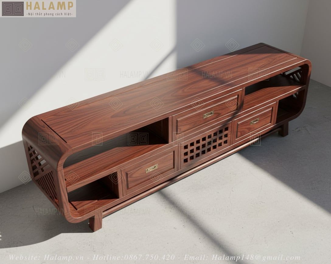 Kệ ti vi phòng khách gỗ Việt Halamp KTV002 