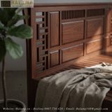 Giường Ngủ Gỗ Gụ Tự Nhiên Phong Cách Đông Dương Đương Đại GN004 