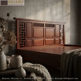  Giường Ngủ Gỗ Gụ Tự Nhiên Phong Cách Đông Dương Đương Đại GN004 