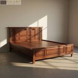  Giường Ngủ Gỗ Gụ Tự Nhiên Phong Cách Đông Dương Đương Đại GN004 