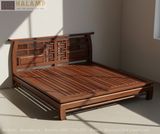  Giường Ngủ Gỗ Tự Nhiên Phong Cách Á Đông Cho Phòng Master GN006 