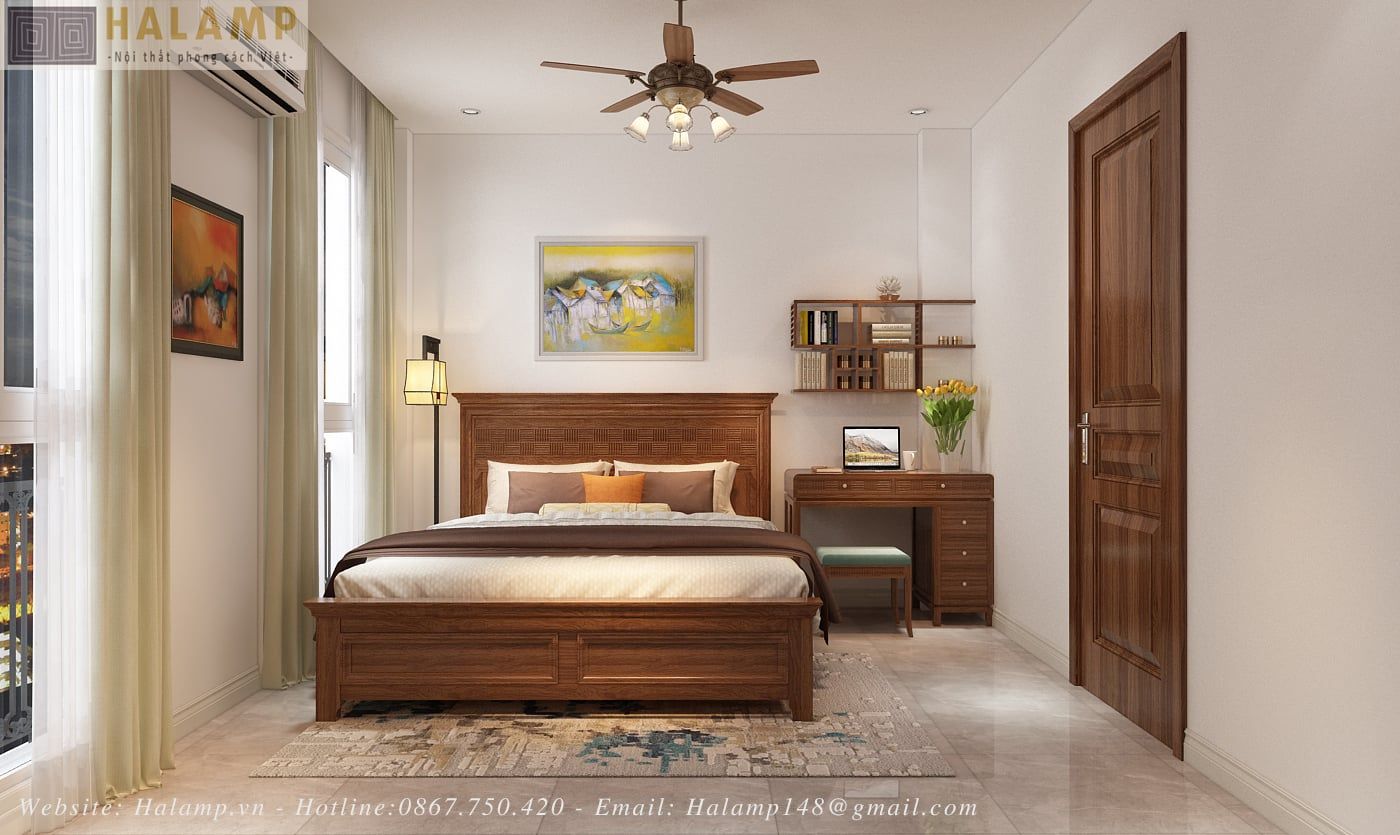  Giường Ngủ Indochine Sang Trọng Có Ngăn Kéo GN008 