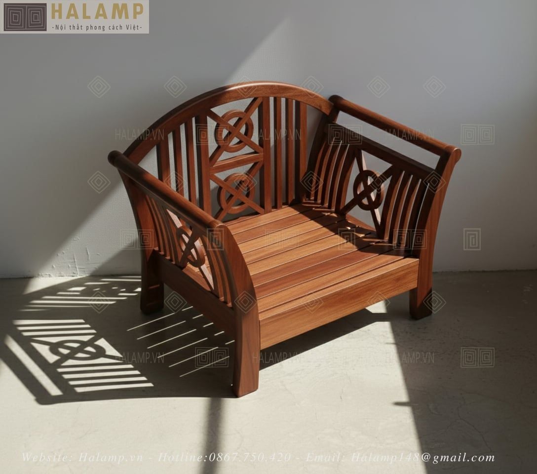  Sofa chân cong gỗ tự nhiên SF014 phù hợp với phòng khách rộng 
