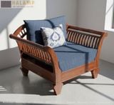  Sofa gỗ óc chó dành cho biệt thự cao cấp Halamp SF006 