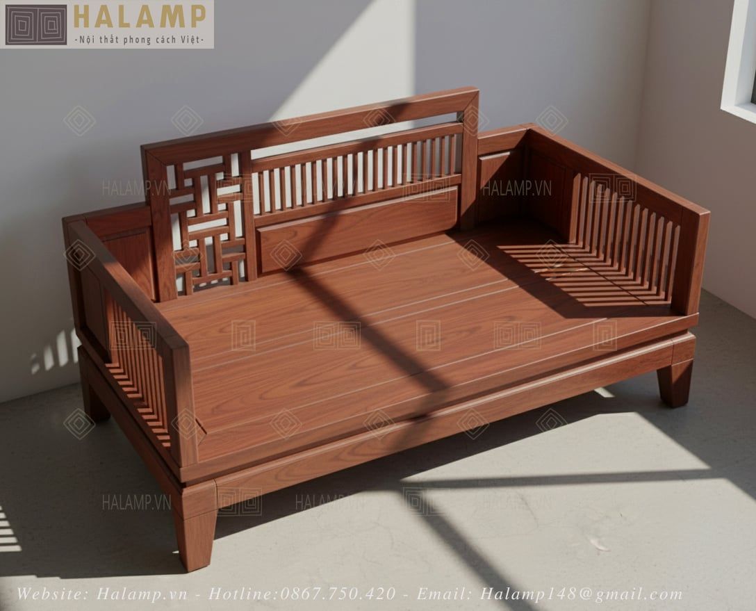  Bộ sofa phòng khách gỗ Việt Halamp SF018 