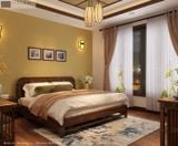  Mẫu giường ngủ gỗ Sồi tự nhiên Halamp 04S 