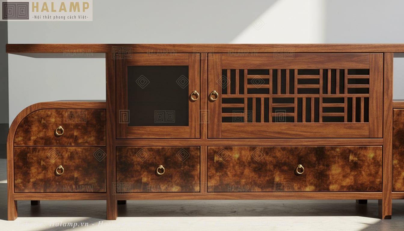  Kệ ti vi gỗ hiện đại phong cách Việt Halamp KTV001 