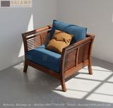  Sofa gỗ phong cách Việt với chất liệu gỗ Gụ Halamp SF009 
