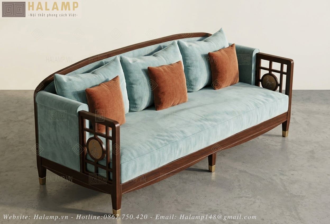  Thiết kế sofa phong cách indochine Halamp SF024 