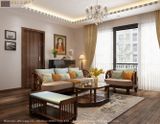  sofa gỗ cho phòng khách chung cư nhỏ Halamp SF010 