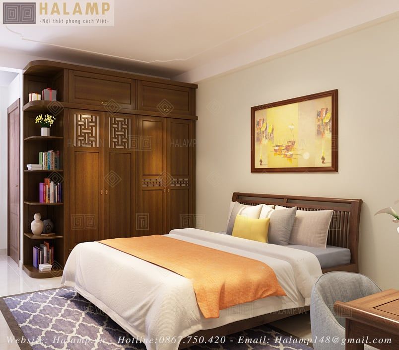  Mẫu Giường Gỗ Tự Nhiên Đơn Giản -Tinh Tế Mà Bền Đẹp Halamp 03 