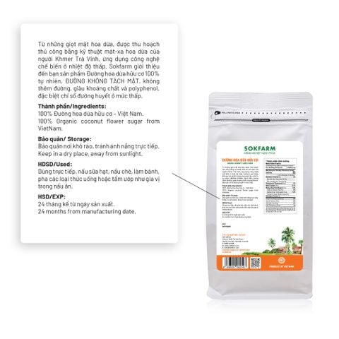  Đường hoa dừa organic Sokfarm 1 kg 