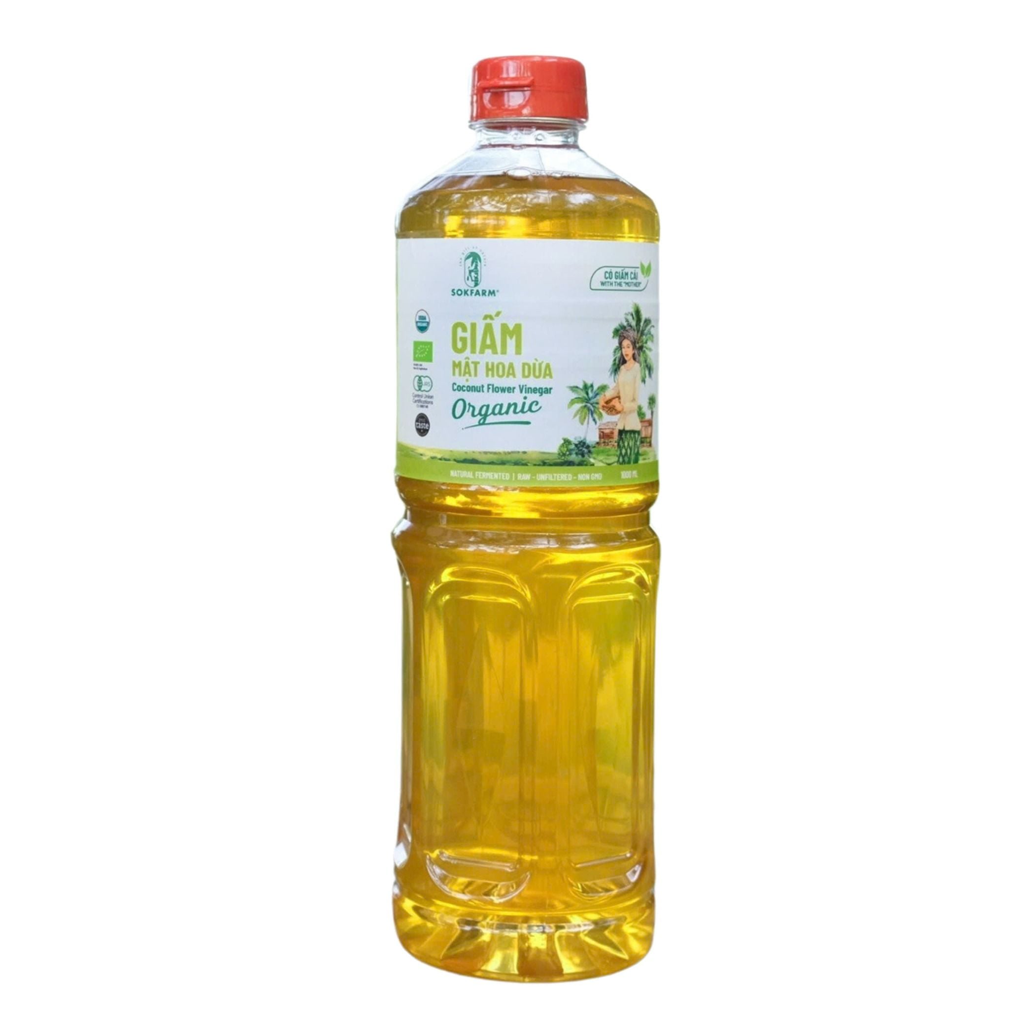  Giấm mật hoa dừa organic Sokfarm 1 lít 