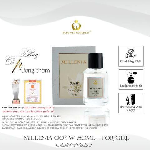  Nước Hoa Nữ Cao Cấp MILLENIA 004W Tươi Mát, Nhẹ nhàng, Trẻ trung Eau De Parfum Lưu Hương 6 - 8 tiếng 50ml 