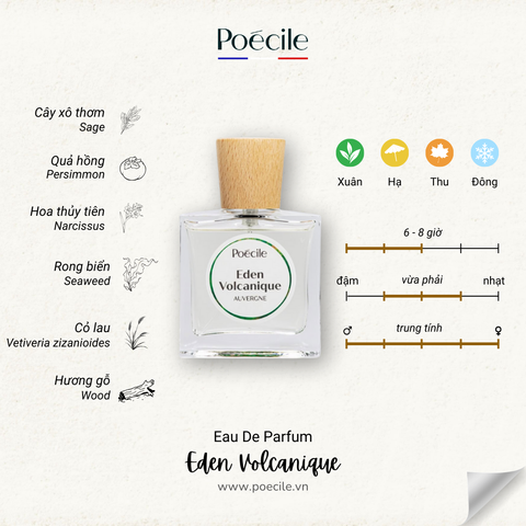  Nước Hoa Nam Nữ Poécile, Eden Volcanique 15ml - 50ml 
