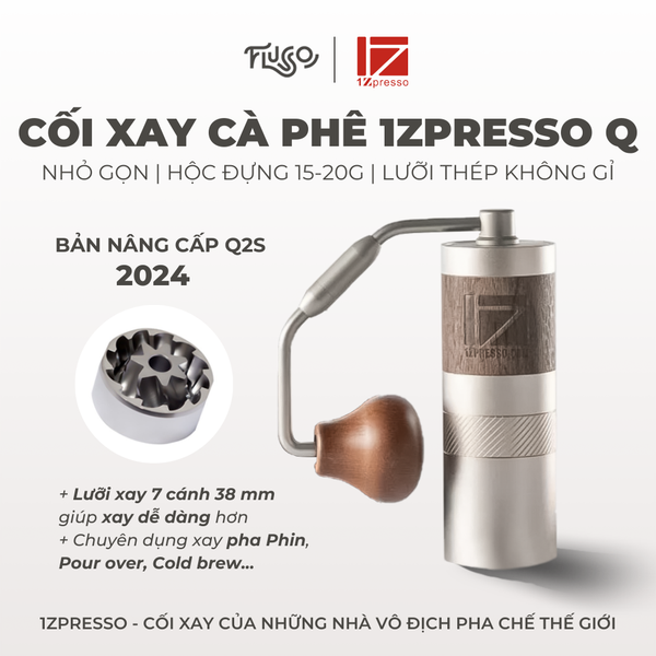  CỐI XAY CÀ PHÊ CẦM TAY 1ZPRESSO Q LƯỠI 7 CÁNH 