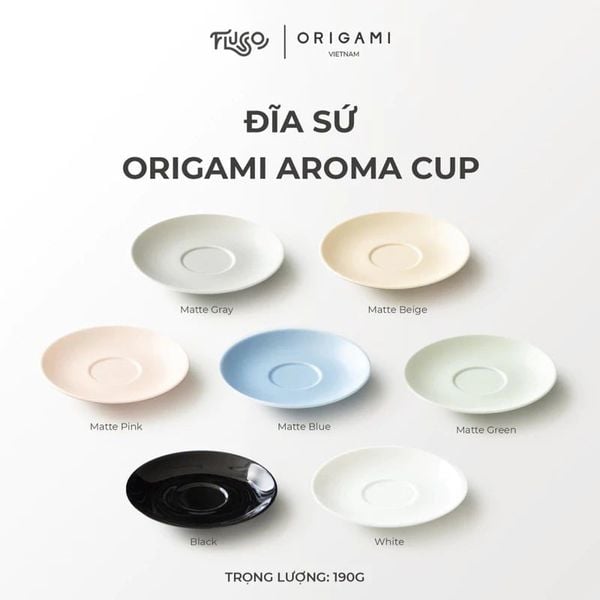  [ORIGAMI JAPAN] Đĩa sứ ORIGAMI - Origami Aroma Cup Saucer 