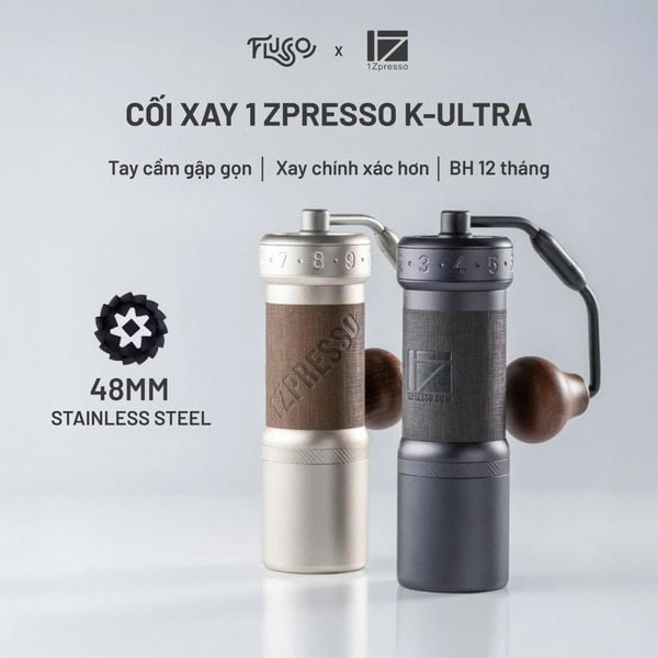  1Zpresso K-Ultra | Cối Xay Cà Phê Chuyên Dụng Espresso & Pour over - Tặng kèm 100g cà phê 