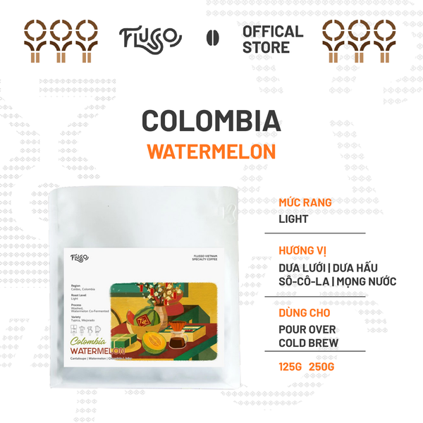  Cà Phê Colombia Typica Watermelon - Vị Dưa Lưới 