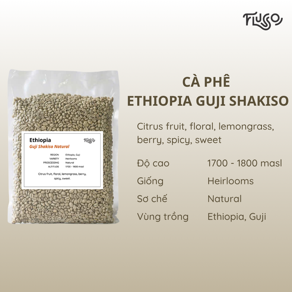  Cà phê nhân xanh Ethiopia Guji Shakiso 