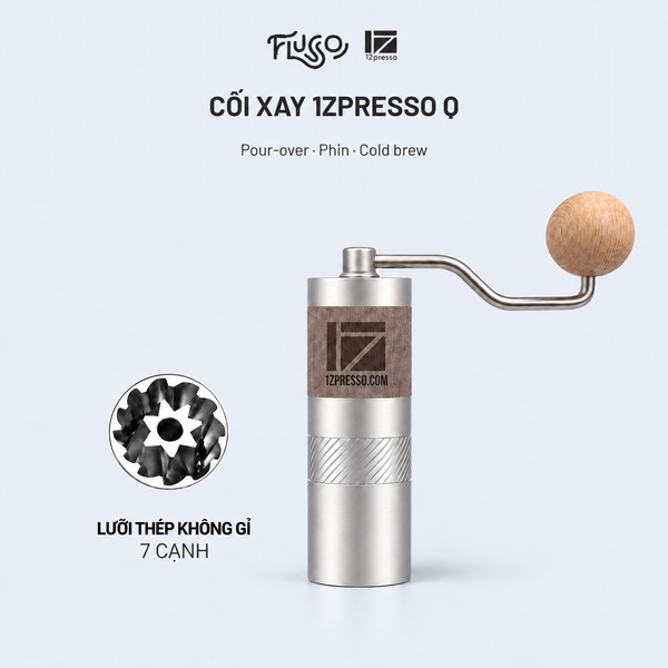  Cối xay cà phê cầm tay 1Zpresso Q 2026 tay quay tiêu chuẩn | Bảo hành 12 tháng 