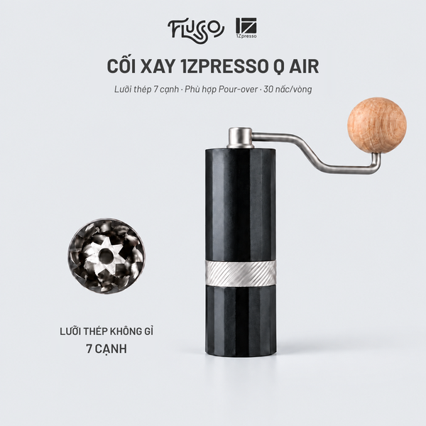  CỐI XAY CÀ PHÊ CẦM TAY 1ZPRESSO Q AIR LƯỠI 7 CÁNH - Tặng kèm 100g cà phê 