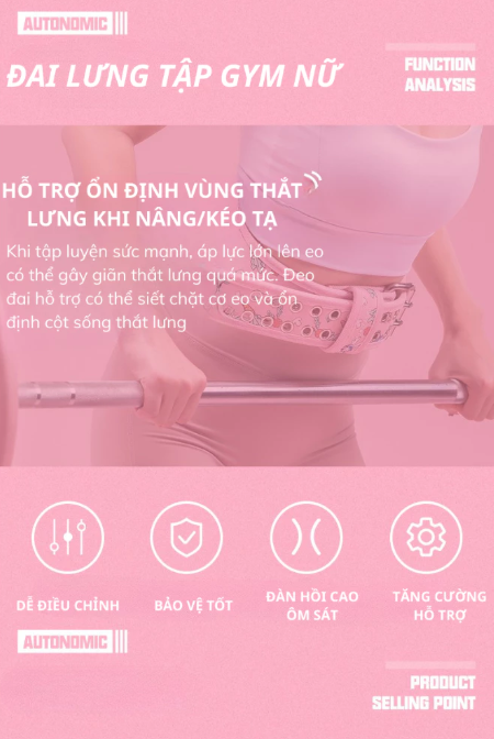  LS0881 - ĐAI LƯNG TẬP GYM NỮ 