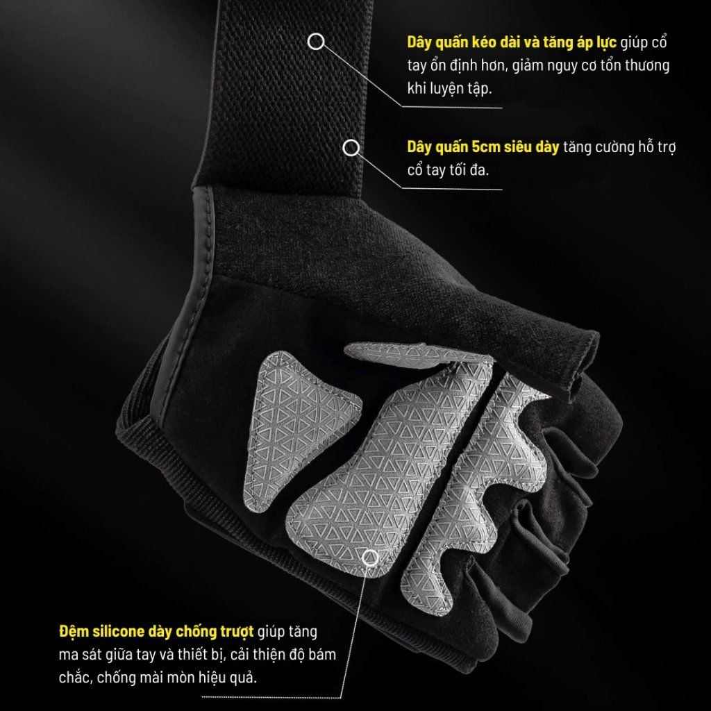  LS0738 - GĂNG TAY TẬP GYM CÓ SILICON CHỐNG TRƯỢT 