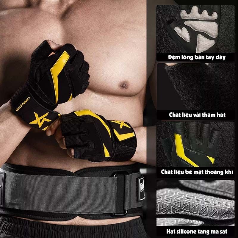  LS0738 - GĂNG TAY TẬP GYM CÓ SILICON CHỐNG TRƯỢT 