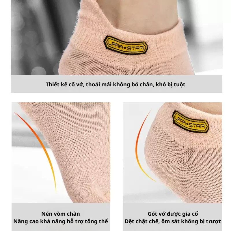  LS0028 - TẤT THỂ THAO CỔ THẤP 5 NGÓN 