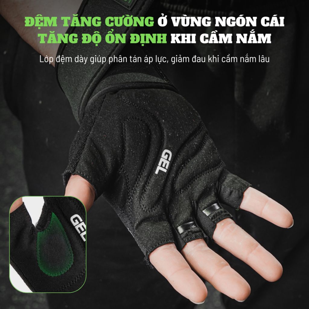  LS0740 - GĂNG TAY TẬP GYM CÓ GEL CHỐNG ĐAU, CHỐNG TRƯỢT 